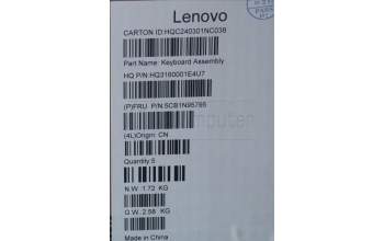Lenovo 5CB1N95795 C-Cover with keyboard, Greek, Storm Grey, Non-Fingerprint, US