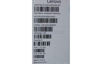 Lenovo 5CB1N95800 Tastatur inkl. TopcaseASM RUS H83DK NFP SG