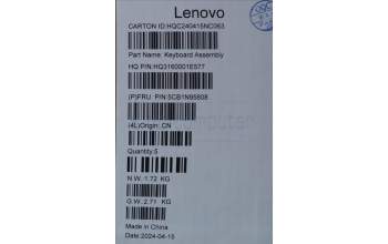 Lenovo 5CB1N95808 C-Cover with keyboard, US English Euro, Storm Grey, Non-Fingerprint, US