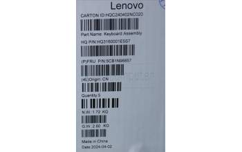 Lenovo 5CB1N96857 Tastatur inkl. TopcaseASM GER H83DK FP ARG
