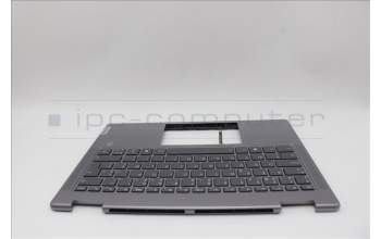 Lenovo 5CB1N96874 C-Cover with keyboard, Belgian, Arctic Grey, FingerPrint, UK
