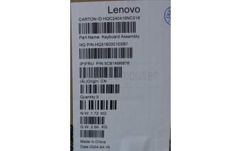 Lenovo 5CB1N96876 C-Cover with keyboard, French, Arctic Grey, FingerPrint, US