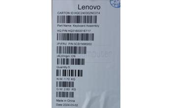 Lenovo 5CB1N96900 C-Cover with keyboard, US English Euro, Arctic Grey, Non-FingerPrint, US