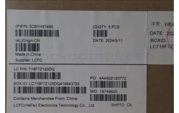 Lenovo 5CB1N97490 C-Cover with keyboard, Spanish, Arctic Grey, Non-Backlight, Fingerprint, UK