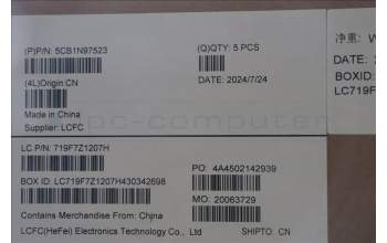 Lenovo 5CB1N97523 C-Cover with keyboard, Portuguese, Arctic Grey, Non-Backlight, UK