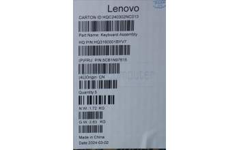 Lenovo 5CB1N97615 Tastatur inkl. TopcaseASM GRE H83DJ FP SG