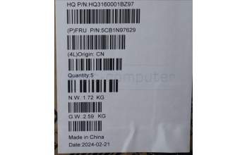 Lenovo 5CB1N97629 C-Cover with keyboard, English, Storm Grey, Fingerprint, US