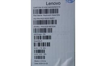 Lenovo 5CB1N97634 C-Cover with keyboard, Arabic, Storm Grey, Fingerprint, US