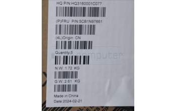 Lenovo 5CB1N97661 C-Cover with keyboard, Czech Slovakian, Storm Grey, Non-Fingerprint, UK