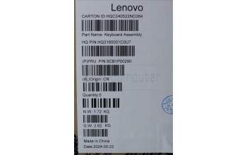 Lenovo 5CB1P00290 C-Cover with keyboard, Russian, Tidal Teal, Non-FingerPrint, US