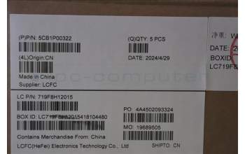 Lenovo 5CB1P00322 C-Cover with keyboard, Hebrew, Luna Grey, US