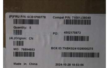 Lenovo 5CB1P00778 Tastatur inkl. Topcase ENG C 83G1 VT NFP BL