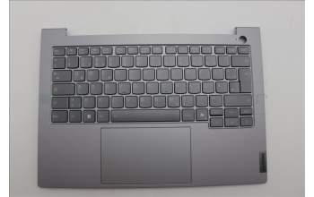 Lenovo 5CB1P00822 C-Cover with keyboard, German, Arctic Grey, Backlight, UK