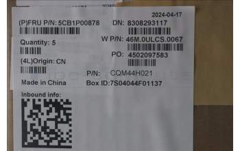 Lenovo 5CB1P00878 C-Cover with keyboard, English, Arctic Grey, Backlight, US