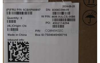 Lenovo 5CB1P00897 C-Cover with keyboard, Switzerland, Arctic Grey, Backlight, UK