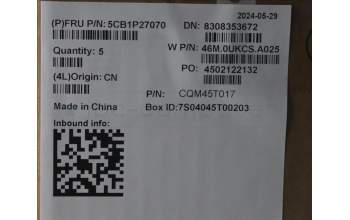 Lenovo 5CB1P27070 C-Cover with keyboard, Switzerland, Arctic Grey, Backlight, UK