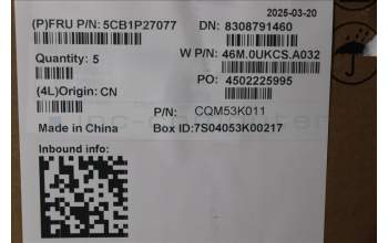 Lenovo 5CB1P27077 C-Cover with keyboard, Arabic, Arctic Grey, US