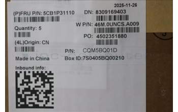 Lenovo 5CB1P31110 C-Cover with keyboard, French Arabic, Arctic Grey, Backlight, UK