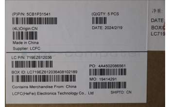 Lenovo 5CB1P31541 C-Cover with keyboard, Portuguese, Arctic Grey, UK