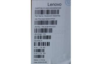 Lenovo 5CB1P31572 C-Cover with keyboard, Portuguese, Arctic Grey, UK