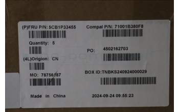 Lenovo 5CB1P33455 C-Cover with keyboard, Portuguese, Cloud Grey, Backlight, FingerPrint, UK