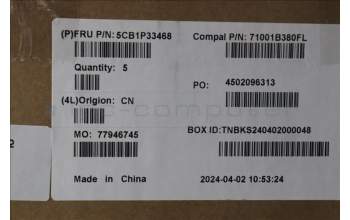 Lenovo 5CB1P33468 COVER UpCase CZE/SLK C83DC FP CG BLAI AL