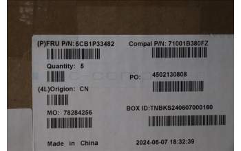 Lenovo 5CB1P33482 C-Cover with keyboard, UK English, Cloud Grey, Backlight, Non-FingerPrint, UK