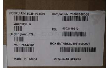 Lenovo 5CB1P33489 COVER UpCase NORDIC C83DC NFP CG BLAI AL