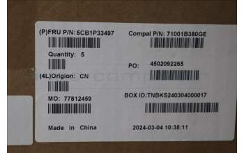 Lenovo 5CB1P33497 C-Cover with keyboard, Switzerland, Cloud Grey, Backlight, Non-Fingerprint, UK