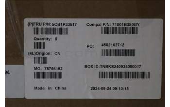 Lenovo 5CB1P33517 C-Cover with keyboard, Portuguese, Abyss Blue, Backlight, FingerPrint, UK