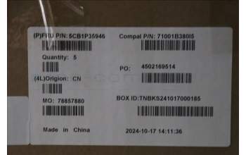 Lenovo 5CB1P35946 C-Cover with keyboard, Bulgarian, Abyss Blue, Backlight, Non-FingerPrint, UK