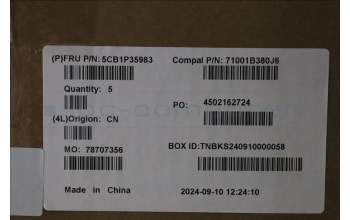 Lenovo 5CB1P35983 C-Cover with keyboard, US English Euro, Cloud Grey, Non_Backlight, Non_FingerPrint