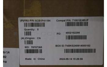 Lenovo 5CB1P41194 C-Cover with keyboard, Italian, Cloud Grey, Non-Backlight, Non-FingerPrint, UK