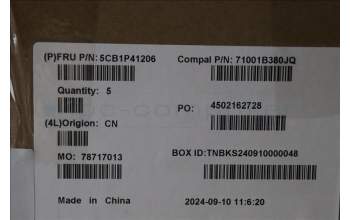 Lenovo 5CB1P41206 COVER UpCase BEL C83DC NFP CG NBLAI AL