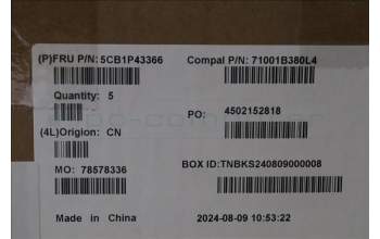 Lenovo 5CB1P43366 C-Cover with keyboard,Spanish,Abyss Blue,Non_Backlight,Non_FingerPrint