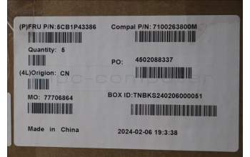 Lenovo 5CB1P43386 Tastatur inkl. TopcaseASM_EURO ENG C 83DX BLWH