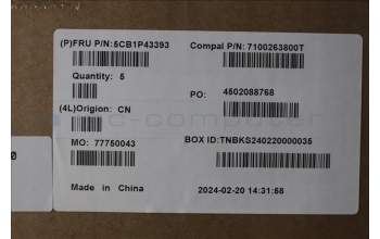 Lenovo 5CB1P43393 Tastatur inkl. Topcase ASM_UK C 83DX BLWH