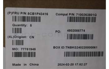 Lenovo 5CB1P43416 Tastatur inkl. Topcase ASM_GRE C 83DX RGB
