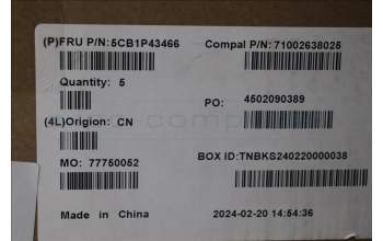 Lenovo 5CB1P43466 C-Cover with keyboard, Czech Slovakian, RGB Backlight, UK