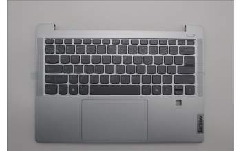 Lenovo 5CB1P43471 C-Cover with keyboard, English, Cloud Grey, Backlight, Fingerprint, US