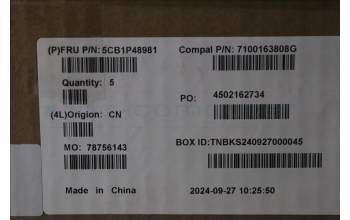 Lenovo 5CB1P48981 C-Cover with keyboard, Spanish, Cloud Grey, Backlight, FingerPrint, UK