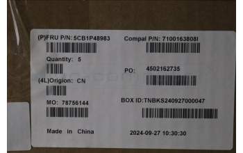 Lenovo 5CB1P48983 Tastatur inkl. Topcase POR C83DA FP CG BLAI AL