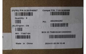 Lenovo 5CB1P48987 C-Cover with keyboard,French,Cloud Grey,Backlight,FingerPrint