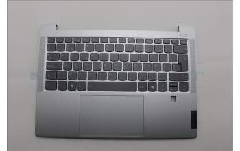 Lenovo 5CB1P48991 C-Cover with keyboard, Belgian, Cloud Grey, Backlight, FingerPrint, UK