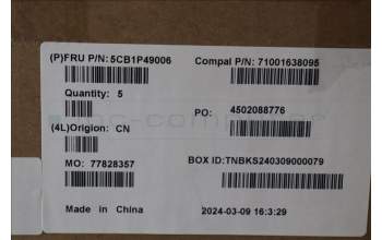 Lenovo 5CB1P49006 C-Cover with keyboard, Arabic, Cloud Grey, Backlight, Non-Fingerprint, US