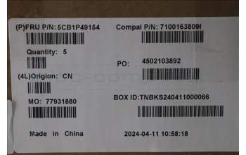 Lenovo 5CB1P49154 C-Cover with keyboard,German,Cloud Grey,Backlight,Non_FingerPrint