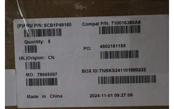 Lenovo 5CB1P49180 Tastatur inkl. Topcase POR C83DA FP AB BLAI AL