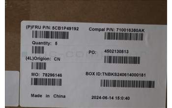 Lenovo 5CB1P49192 Tastatur inkl. Topcase BUL C83DA FP AB BLAI AL