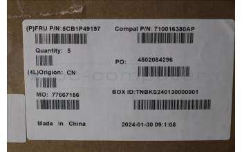 Lenovo 5CB1P49197 C-Cover with keyboard, English, Abyss Blue, Backlight, Non-FingerPrint, US