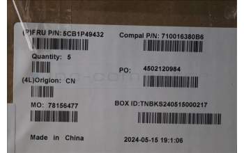 Lenovo 5CB1P49432 C-Cover with keyboard, Nordic, Abyss Blue, Backlight, Non-Fingerprint, UK